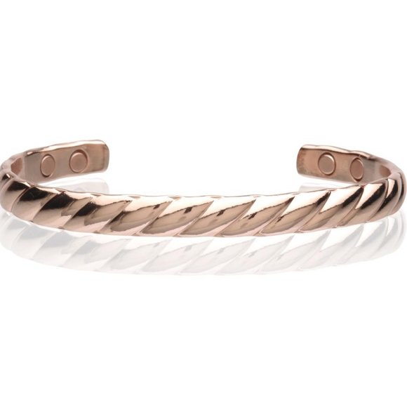 Jewelry - Solid Copper Magnetic Bracelet Twisted Design Cuff Bangle Energy Pain Therapy